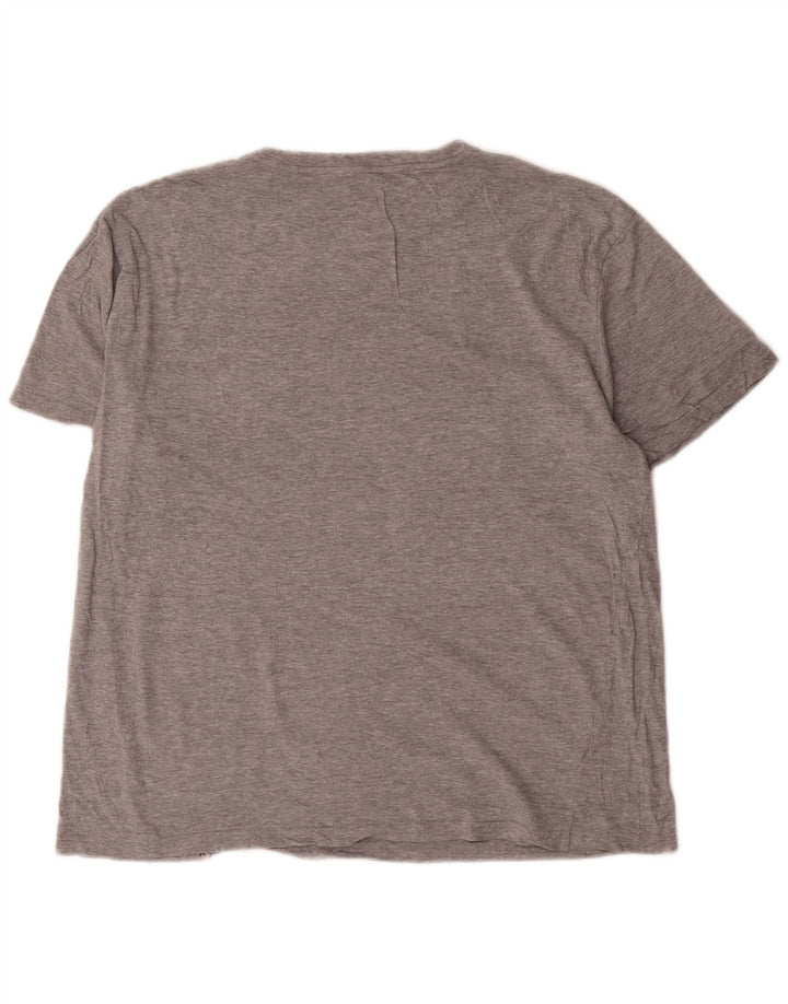 Hurley Mens Graphic T-Shirt Top Medium Grey Cotton