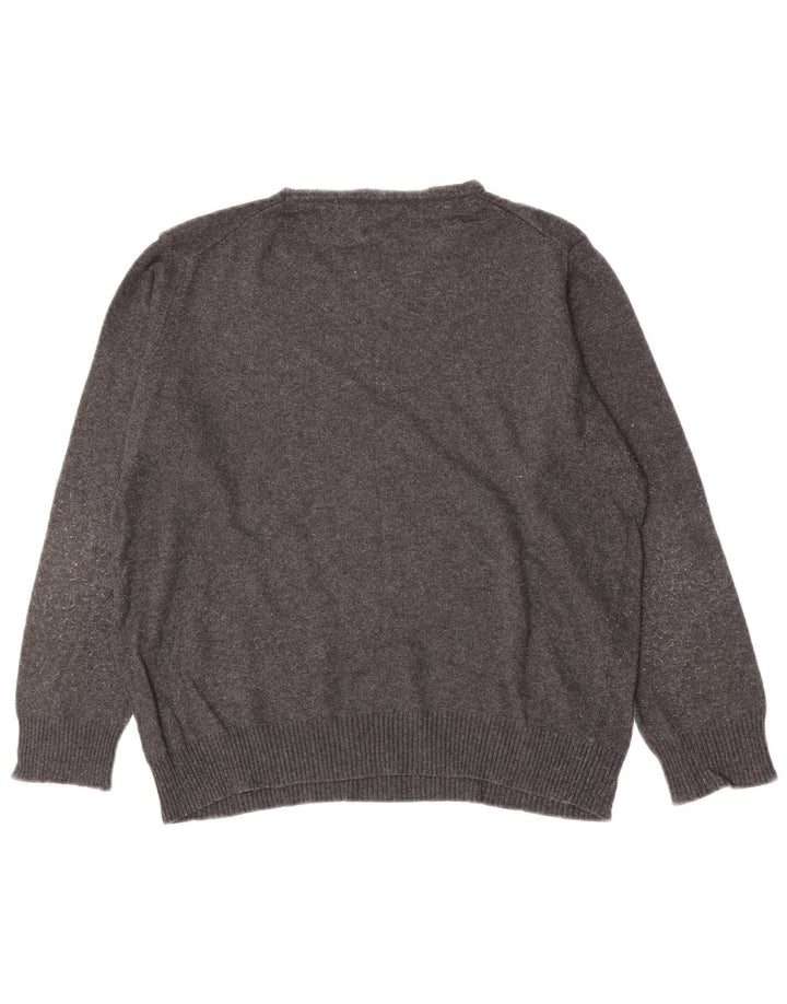 Benetton Womens Boat Neck Jumper Sweater UK 12 Medium Grey