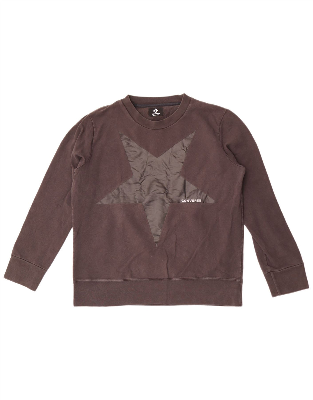 Felpa con grafica da donna Converse Jumper UK 16 Large Grey Cotton