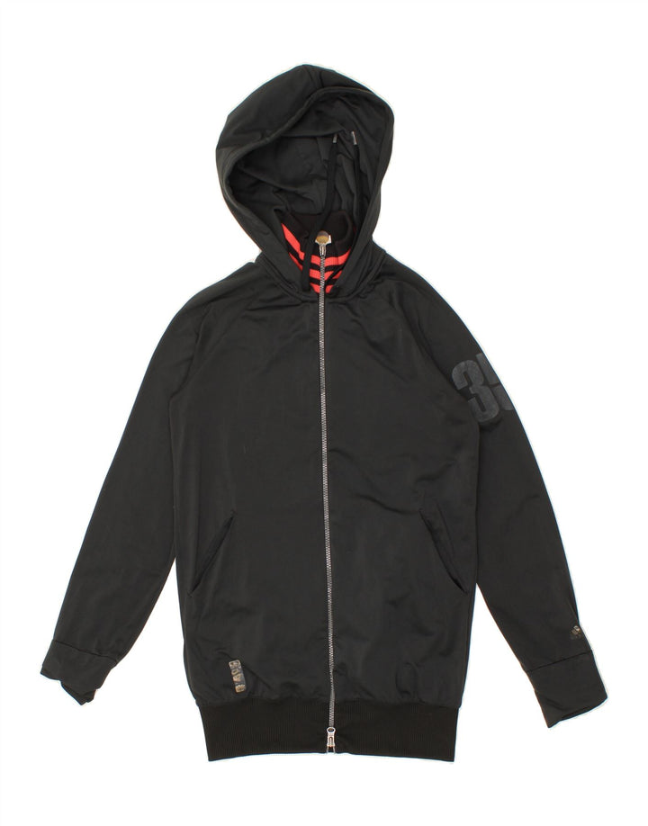 ADIDAS Womens Graphic Zip Hoodie Sweater UK 12 Medium  Black Polyester Vintage Adidas and Second-Hand Adidas from Messina Hembry 