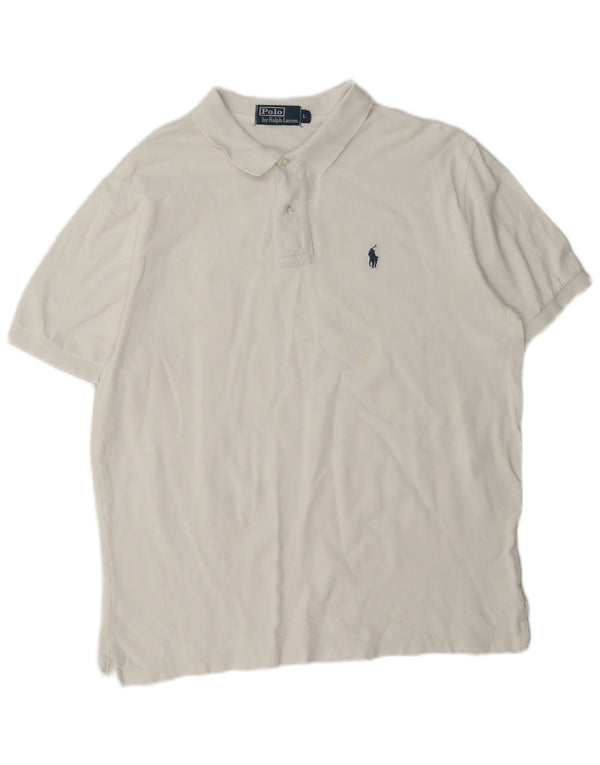 Camisa Polo Ralph Lauren para hombre grande de algodón blanco