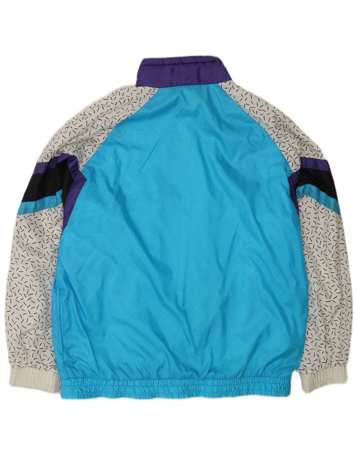 HUMMEL Herren-Trainingsanzugoberteil, XL, blaues Colourblock-Nylon