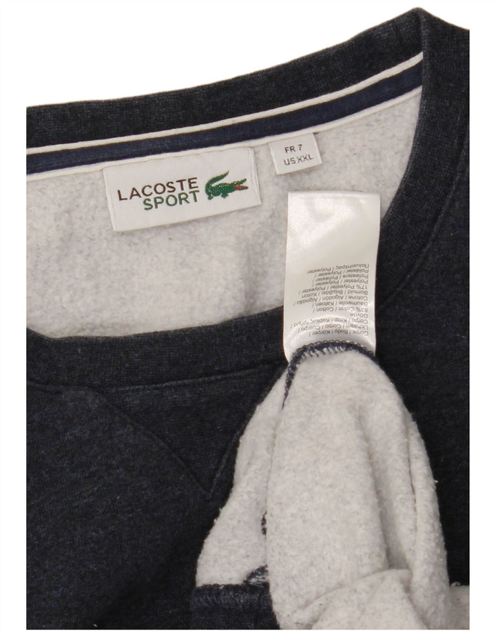 Lacoste Mens Sweatshirt Jumper Size 7 2XL Navy Blue Cotton