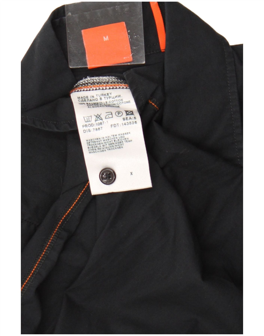 Cămașă pentru bărbați Hugo Boss, bumbac mediu negru