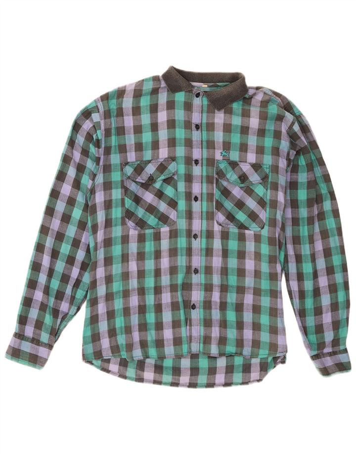 Vintage herreskjorte XL flerfarvet Gingham bomuld
