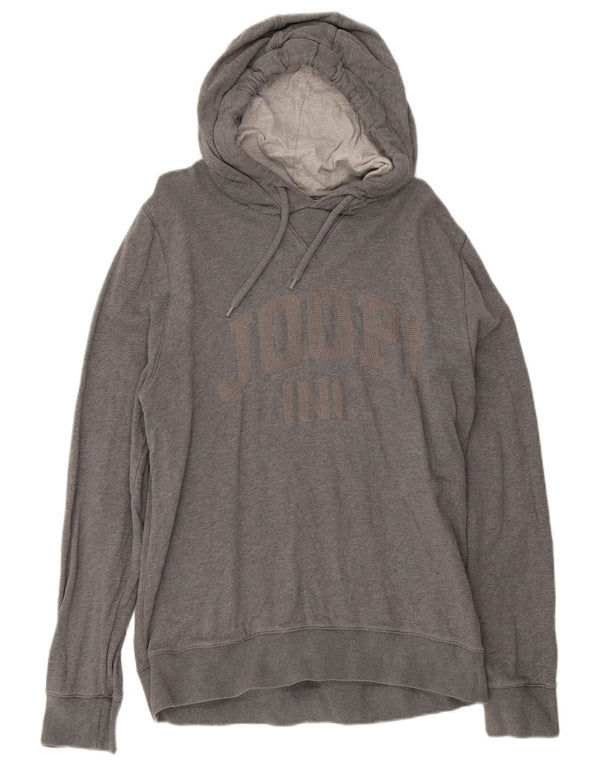 Felpa con cappuccio grafica da uomo Joop XL in cotone grigio
