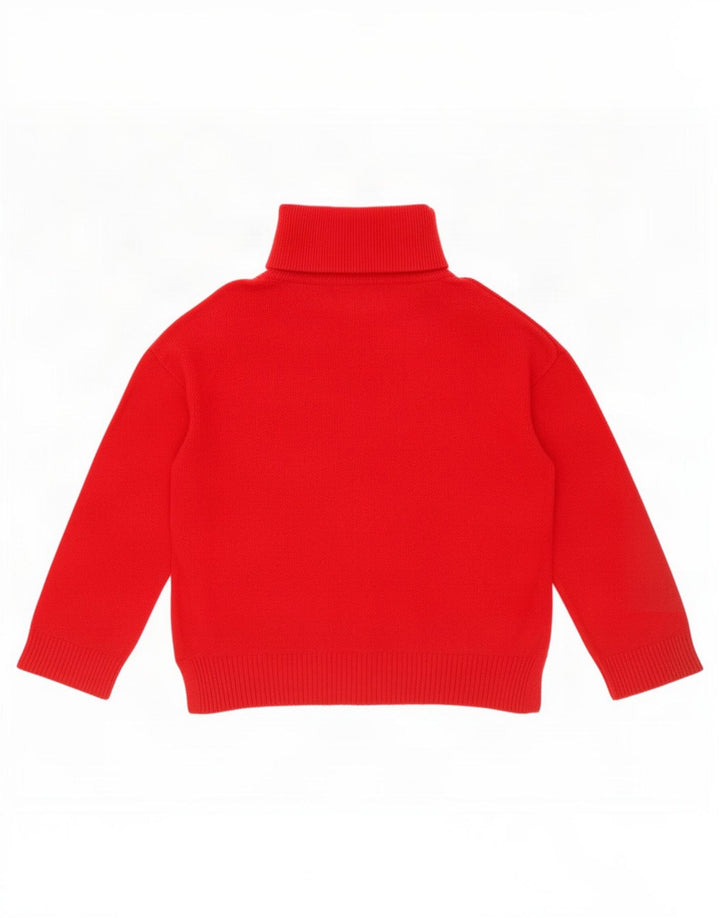 Massimo Dutti Dame Zip Neck Jumper Sweater UK 16 Large Red Wool