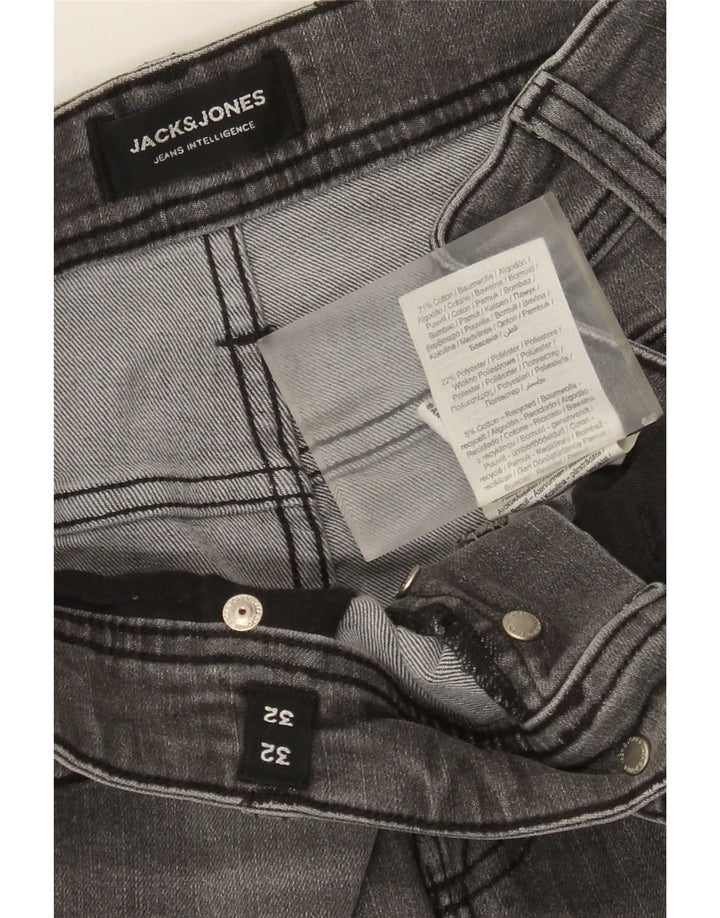 Jeans slim da uomo Jack & Jones W32 L32 cotone grigio