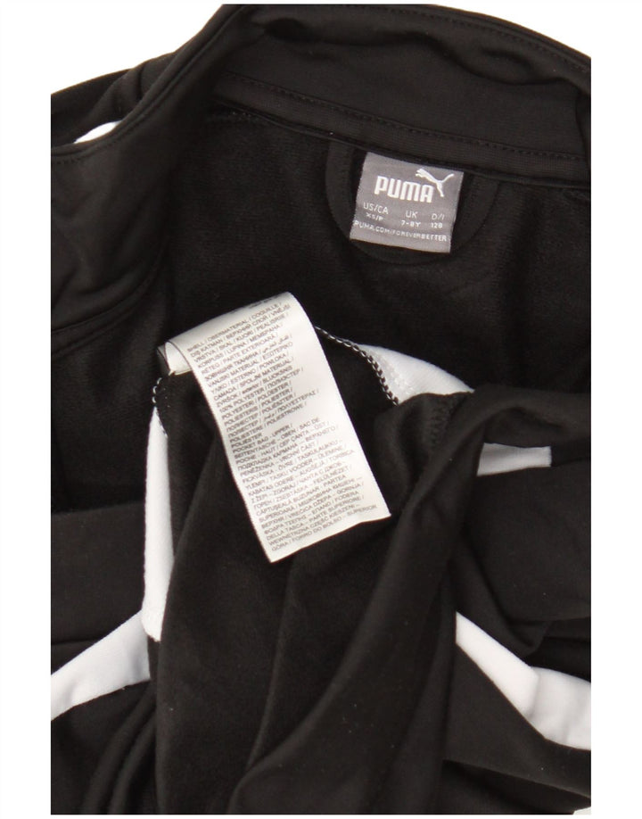 Puma Boys Graphic Tracksuit Top Jacket 7-8 Years Black Colourblock