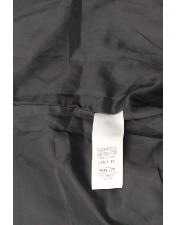 Marks & Spencer Chaqueta tipo blazer de 4 botones para mujer UK 44 Poliéster negro mediano