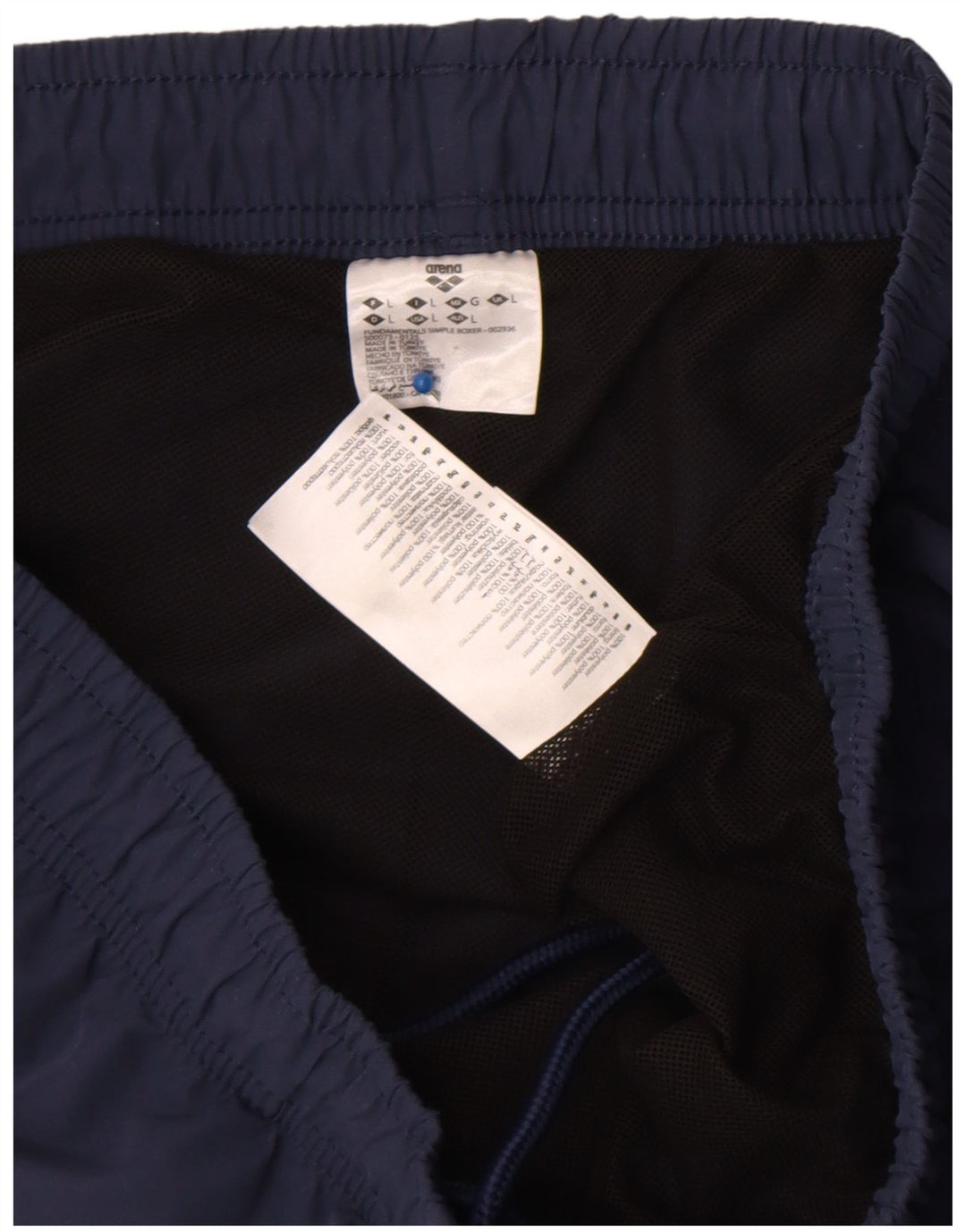 Arena Mens Sport Shorts Large Navy Blue Polyester