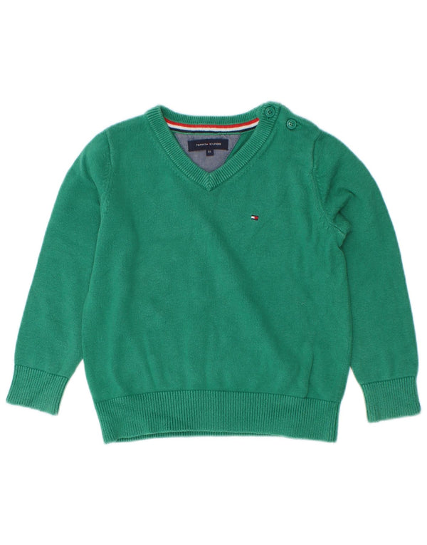 Tommy Hilfiger Pull col V pour bébé garçon 12-18 mois Vert