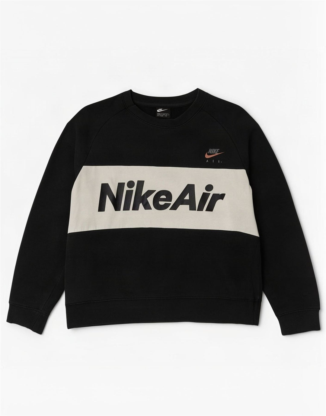Мужской свитшот с рисунком Nike, средний черный хлопковый джемпер с цветными блоками
