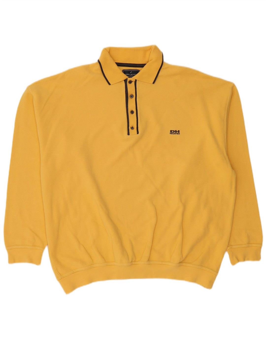 DANIEL HECHTER Suéter masculino com gola polo 2XL algodão amarelo