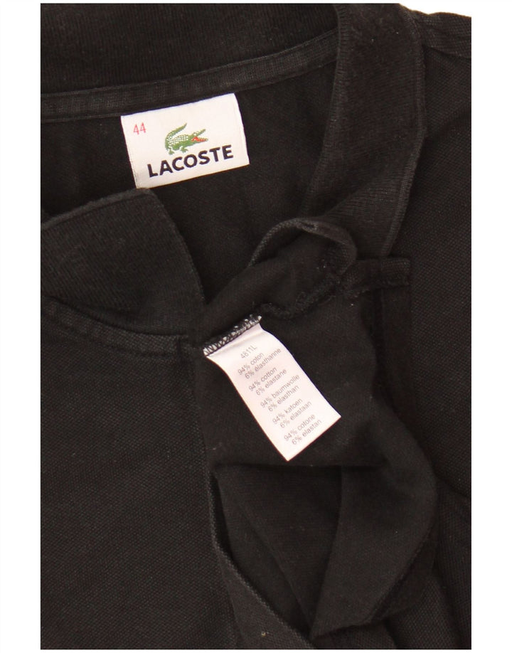 Lacoste Womens Polo Shirt Size 44 Large Black Cotton