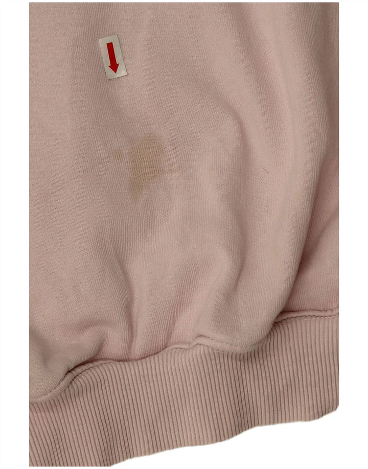 Zara Womens Crop Oversized Sweatshirt Jumper UK 14 Medium Pink Cotton