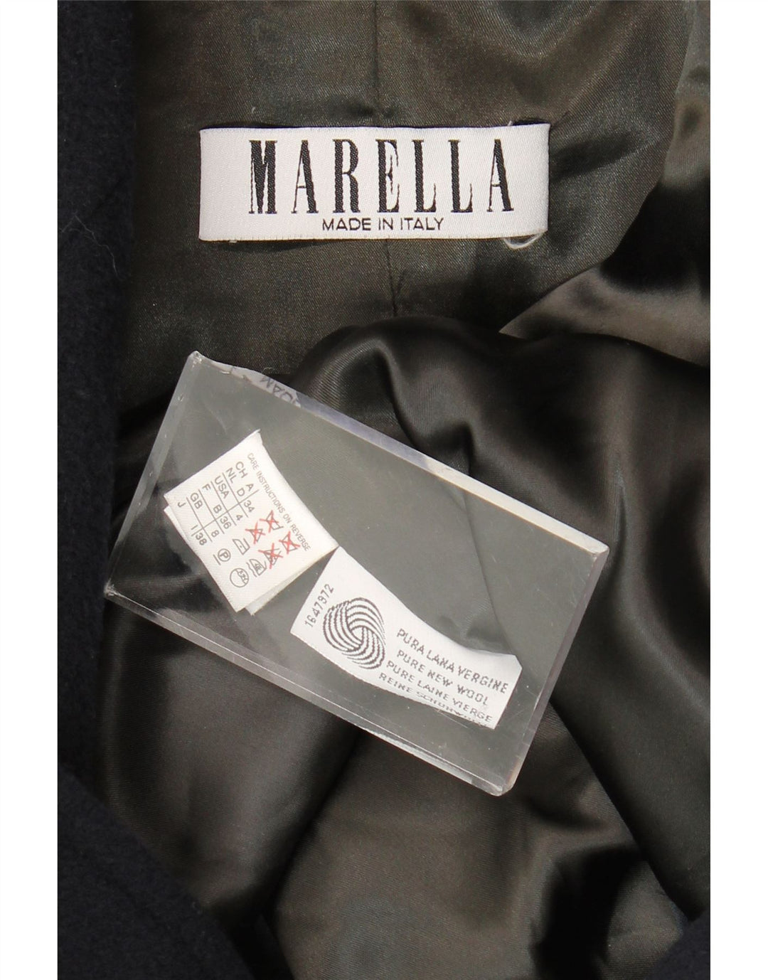 Marella Womens Oversized Double Breasted Coat UK 8 Small Navy Blue