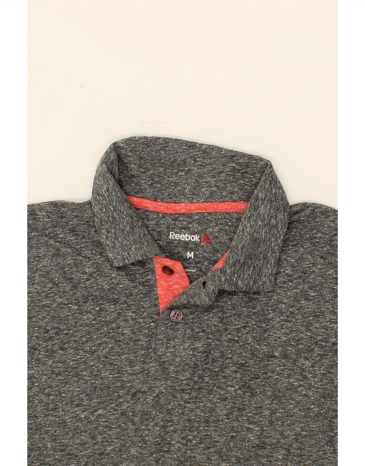REEBOK Mens Polo Shirt Medium Grey Polyester Vintage Reebok and Second-Hand Reebok from Messina Hembry 