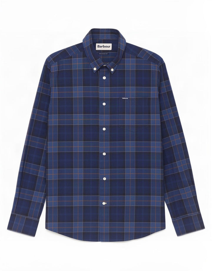 Barbour Chemise coupe ajustée en coton à carreaux bleu moyen pour homme