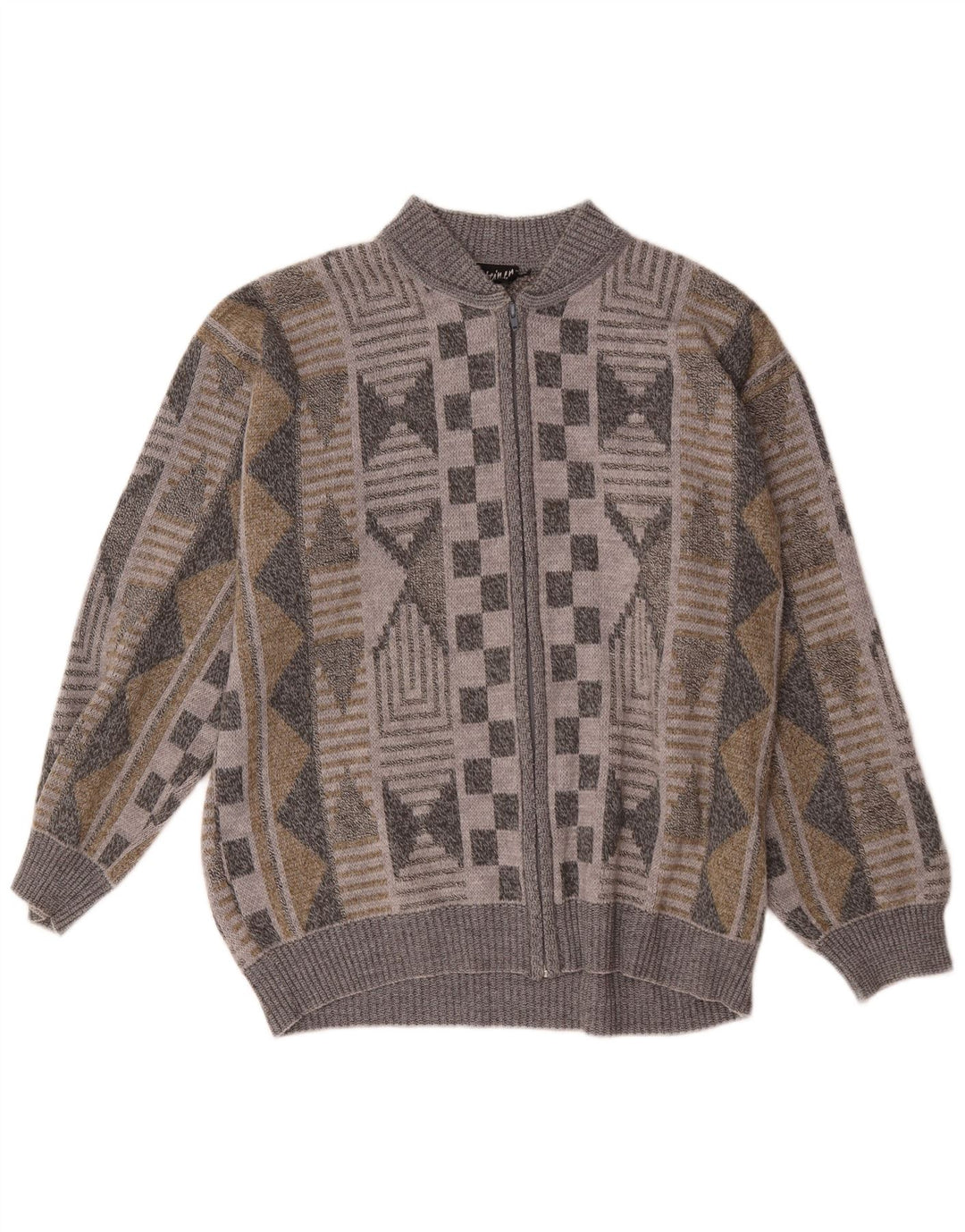 Steiner Cardigan Pull XL Multicolore Géométrique Homme