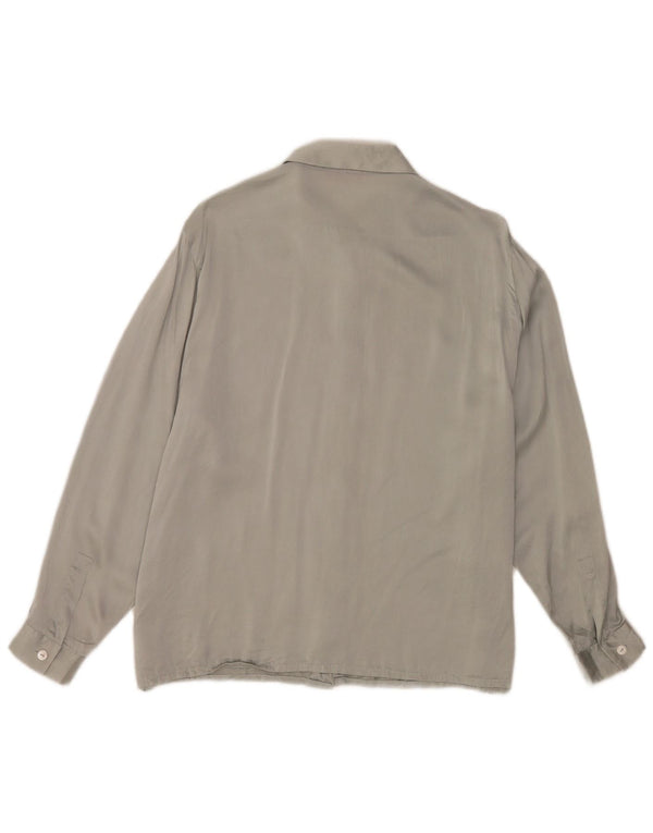 ELENA MIRO Camicia da donna a maniche lunghe vestibilità regolare UK 16 Large Grey Classic