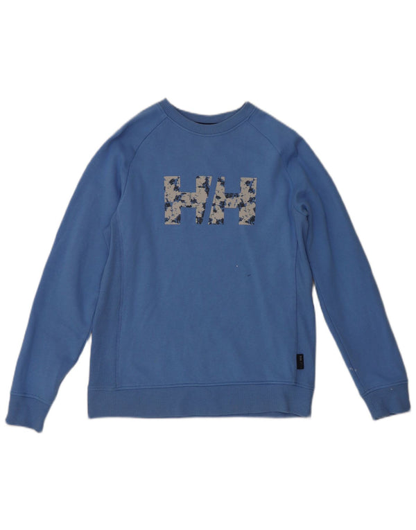 Helly Hansen Womens Graphic Sweatshirt Jumper UK 10 Small Blue
