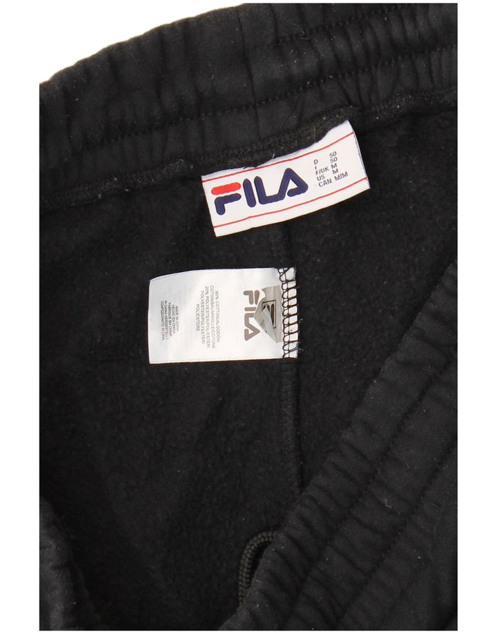 FILA Mens Graphic Tracksuit Trousers Joggers Medium Black Cotton
