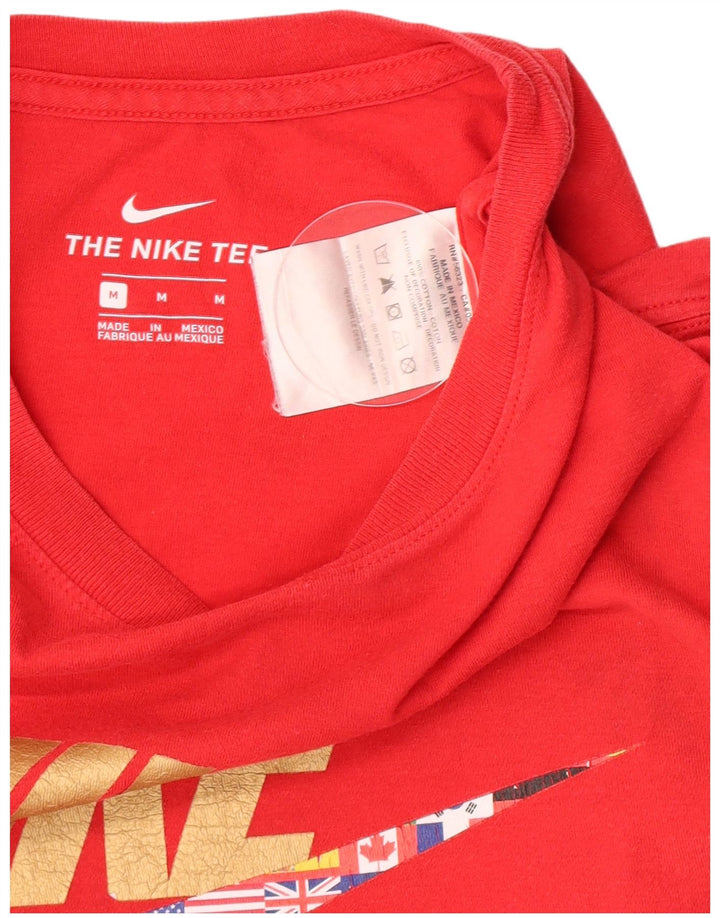 Nike Mens Graphic T-Shirt Top Medium Red Cotton