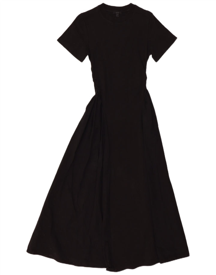 Cos Dame Maxi Dress UK 8 Small Black Bomuld