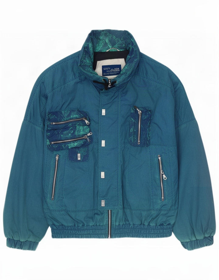 Vintage férfi bomber dzseki IT 50 nagy kék poliészter
