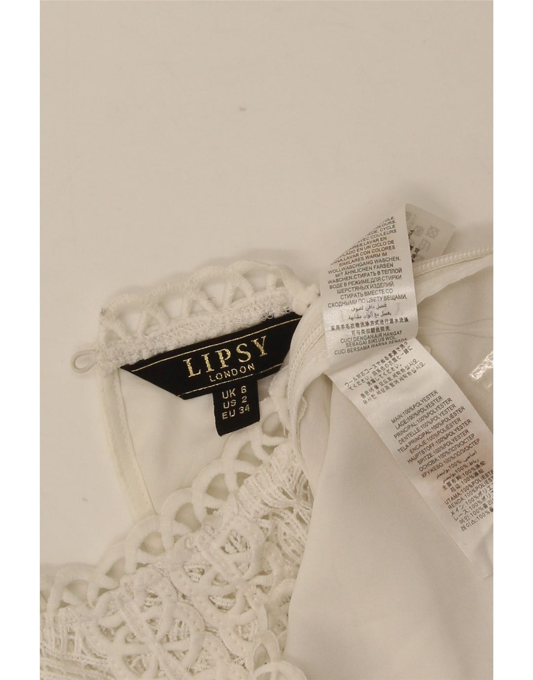 Lipsy Womens Blouse Top UK 6 XS  White Floral Polyester