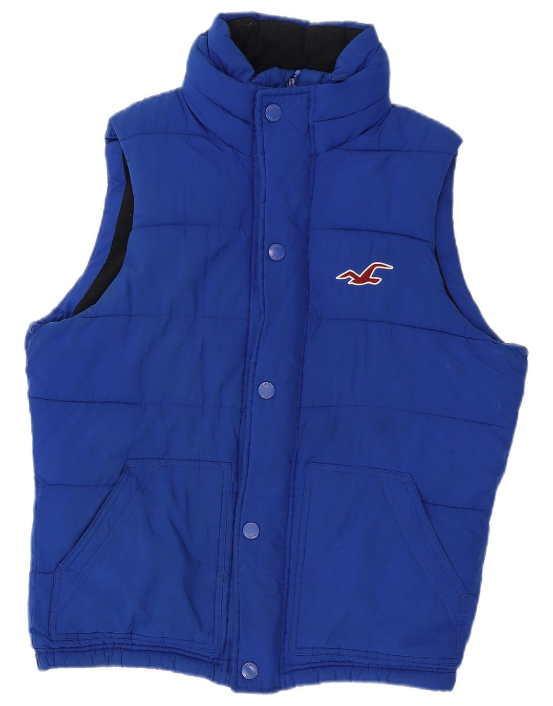 Hollister Mens Padded Gilet UK 38 Medium Blue Polyester
