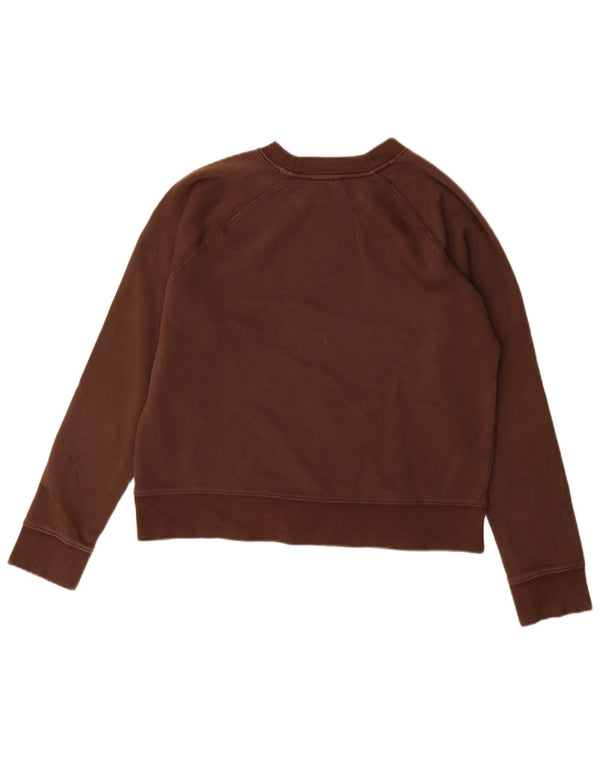 Zara Womens Sweatshirt Jumper UK 14 Medium Brown Cotton