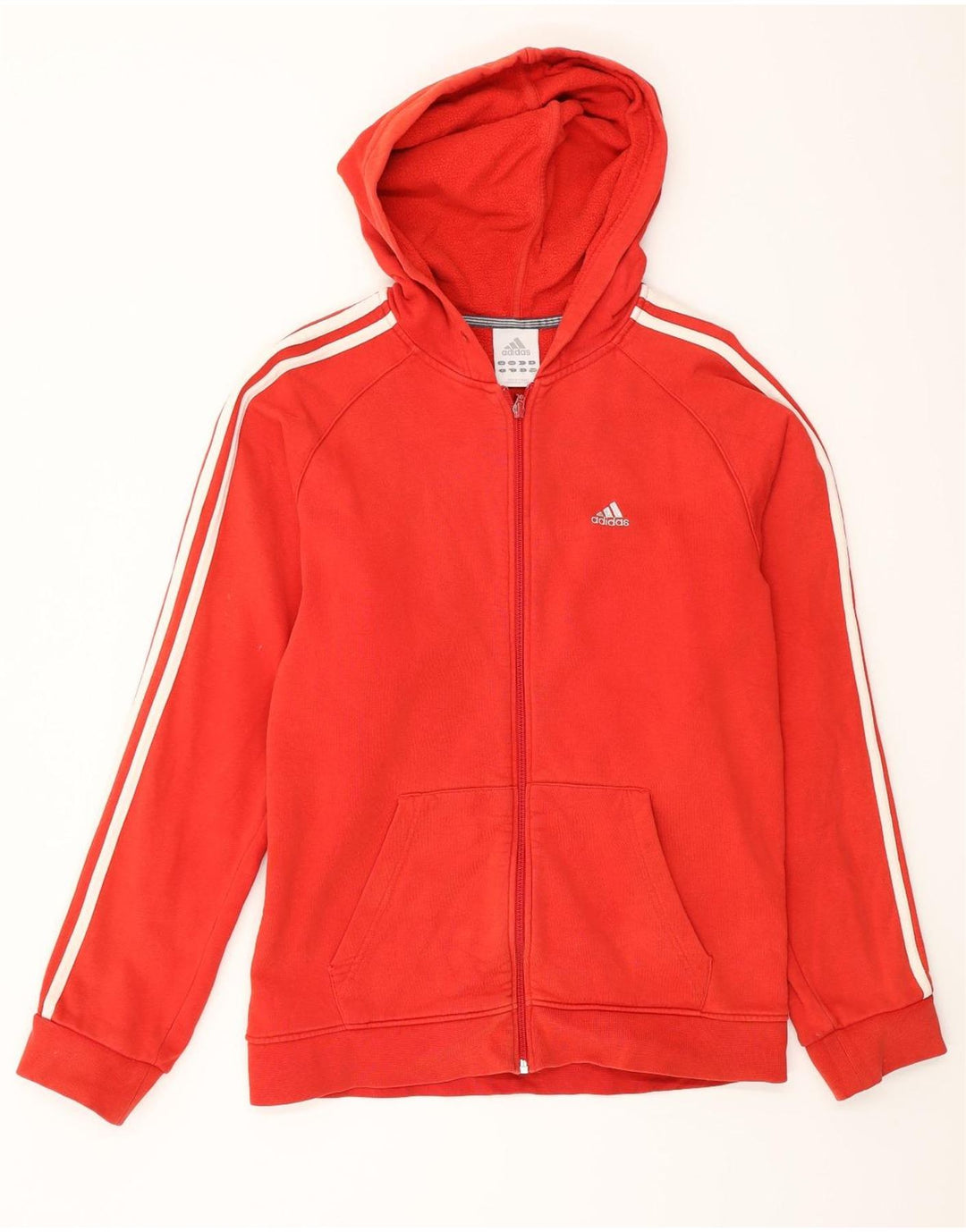 Adidas Mens Zip Hoodie Sweater Small Red Cotton