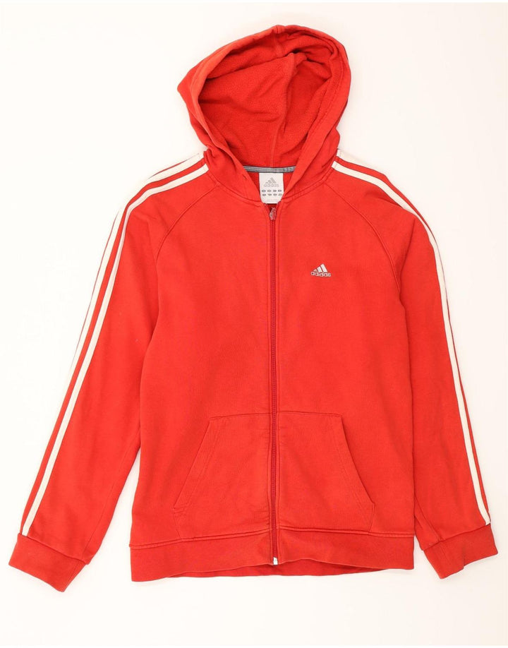Adidas Mens Zip Hoodie Sweater Small Red Cotton