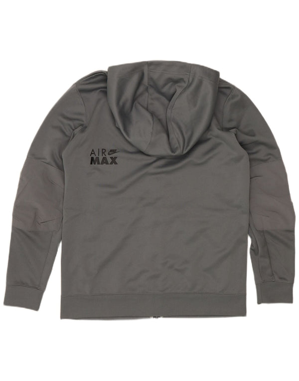 Nike Boys Graphic Zip Hoodie Sweater 12-13 Years Large Grå Polyester