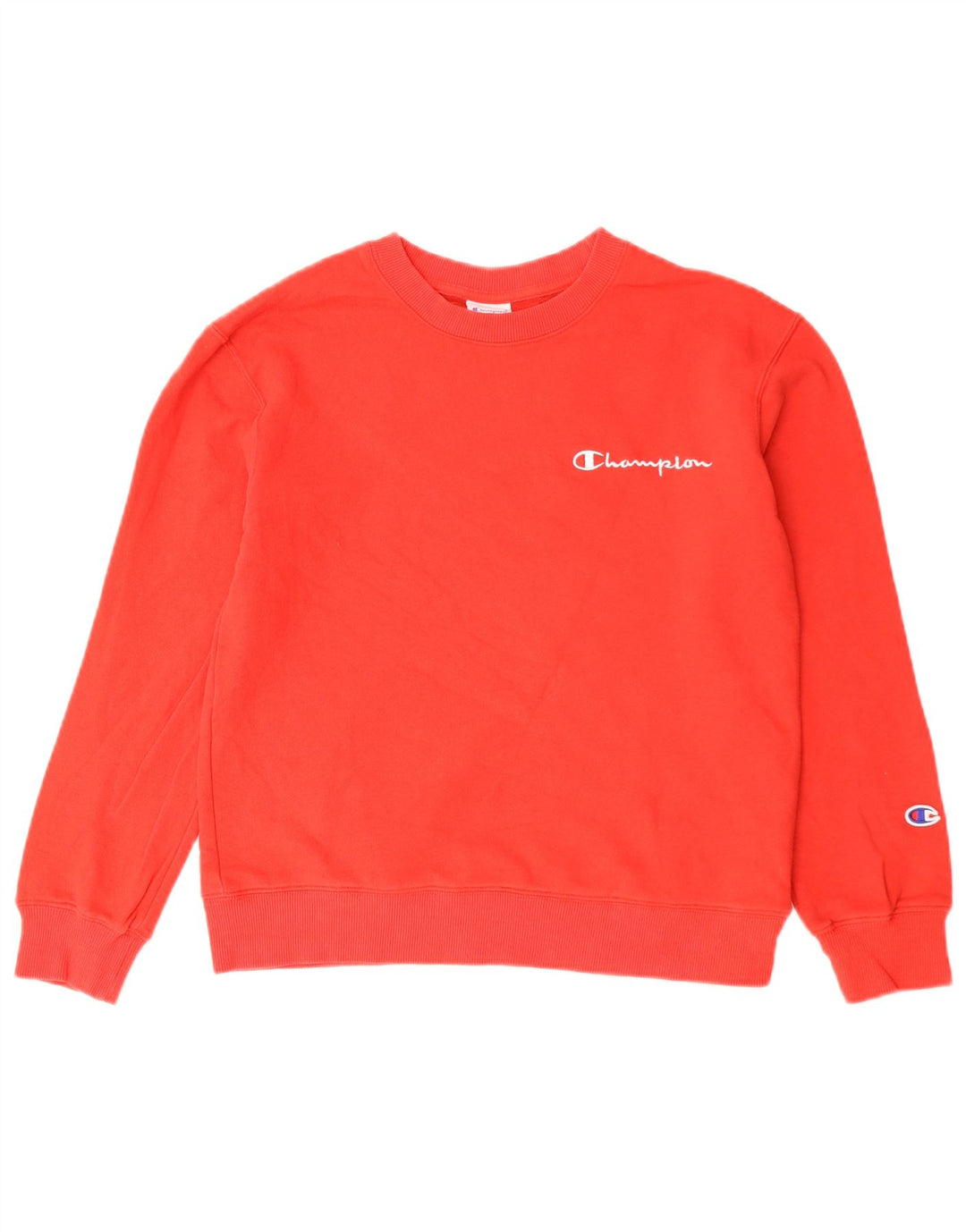 Champion Womens Sweatshirt Jumper UK 10 Small Red Cotton