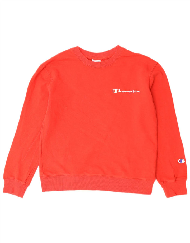 Champion Womens Sweatshirt Jumper UK 10 Small Red Cotton