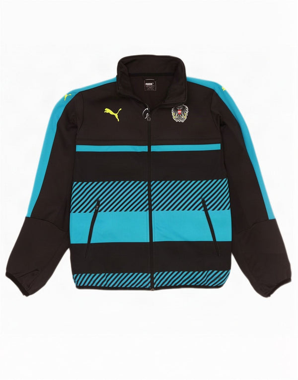 Puma Veste de survêtement pour homme Large Noir Colorblock Polyester Sports