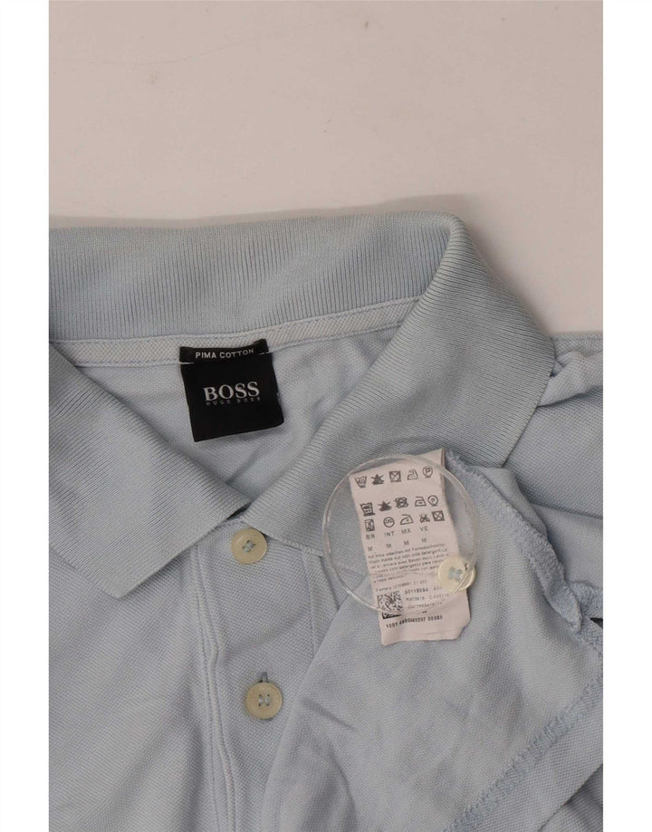 Hugo Boss Mens Polo Shirt Medium Blue Cotton