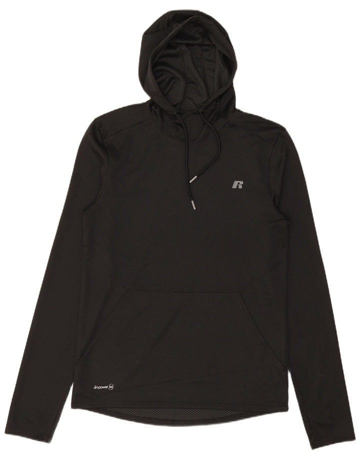 Russell Athletic Mens Top Long Sleeve UK 34/36 Small Black Polyester