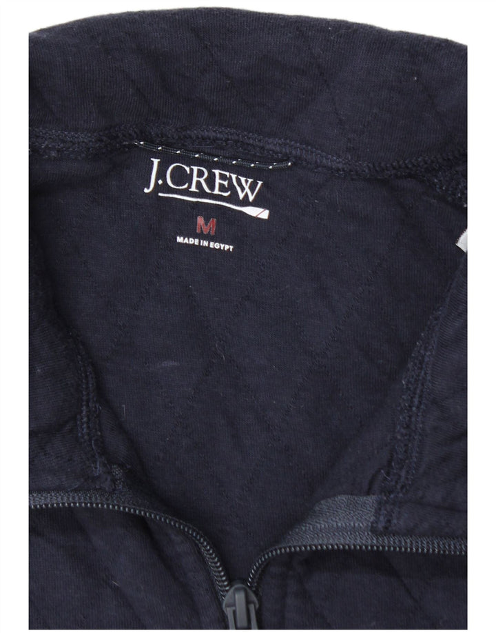 J. Crew Mens Zip Neck Sweatshirt Jumper Medium Navy Blue Cotton