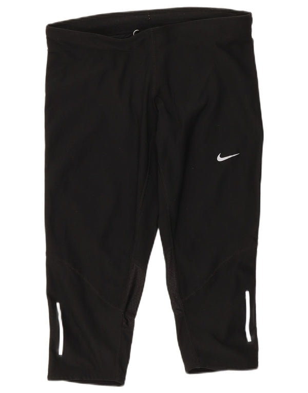 Nike Womens Capri Leggings UK 8 Small Black Spotted Polyester