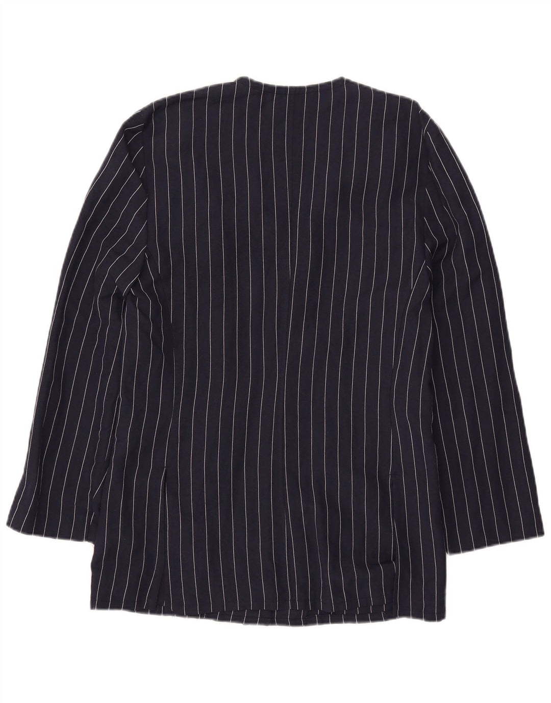 Vintage Womens 4 Button Blazer Jacket IT 44 Medium Navy Blue Striped