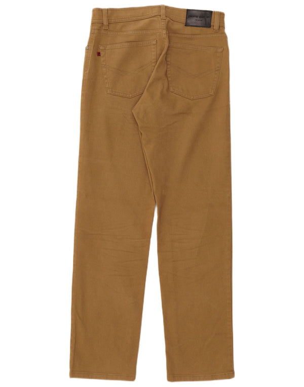Pierre Cardin Mens Straight Jeans W32 L32 Algodão Bege