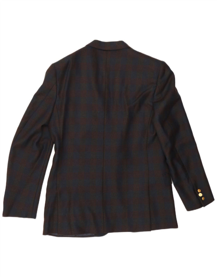 Valentino Mens 2 Button Blazer Jacket UK 38 Medium Navy Blue Check