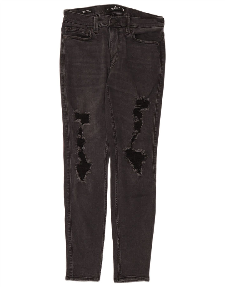 Hollister Mens Distressed Slim Jeans W30 L30 Grey Cotton