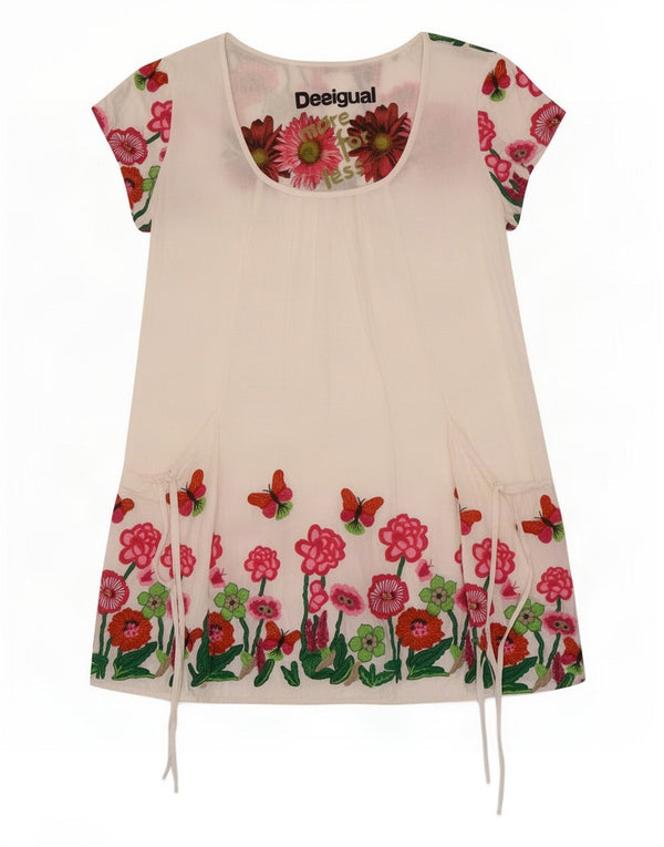 Desigual Γυναικείο Τοπ UK 12 Medium White Floral Viscose