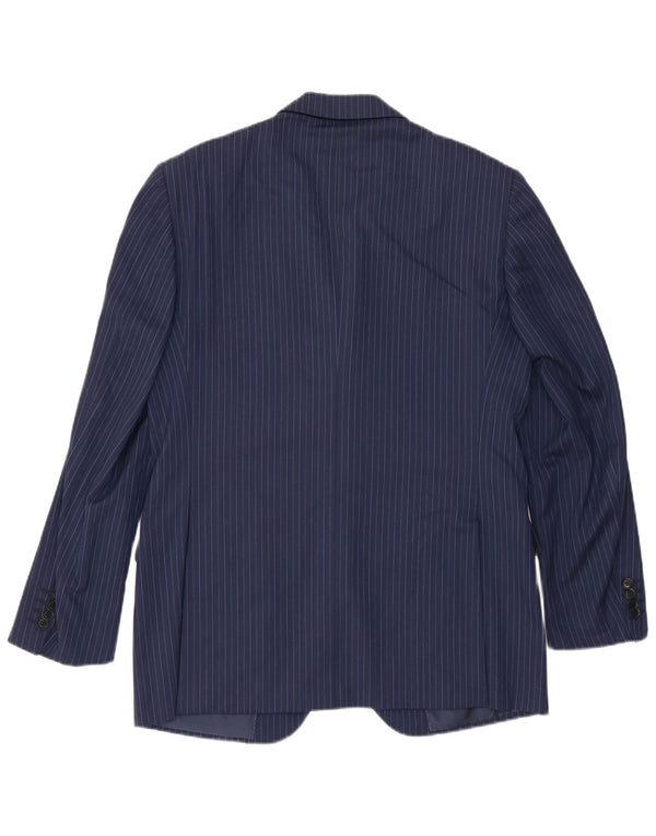 Pal Zileri Mens 3 Button Blazer Jacket IT 50 Large Navy Blue Pinstripe