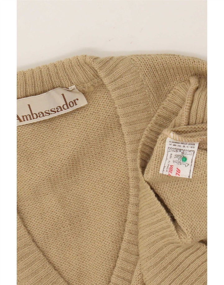 Ambassador Herre V-hals sweater Medium Beige Alpaca Uld